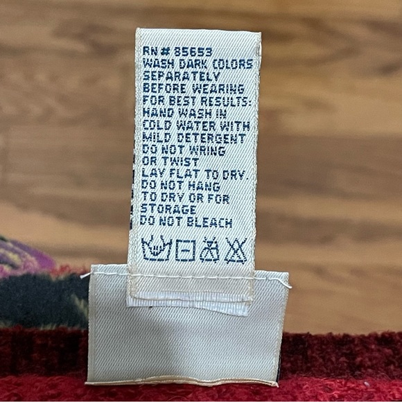 Koret City Blues Women's Sz Large Christmas Sweater Button Front Red Patchworks - Picture 12 of 12